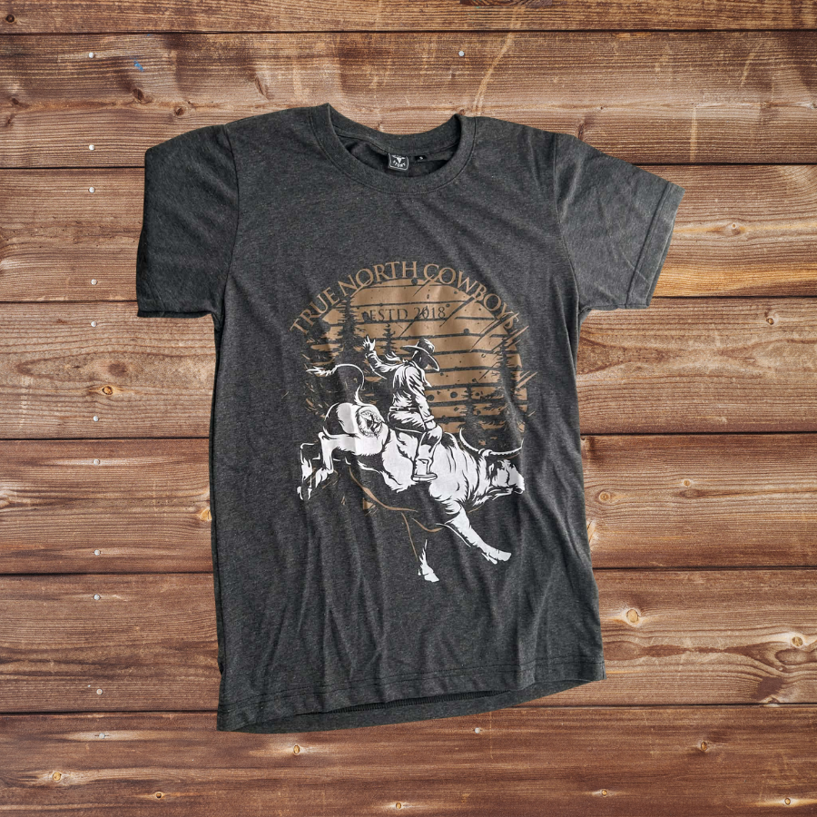 T-Shirt gris True North Cowboy Bull Riding